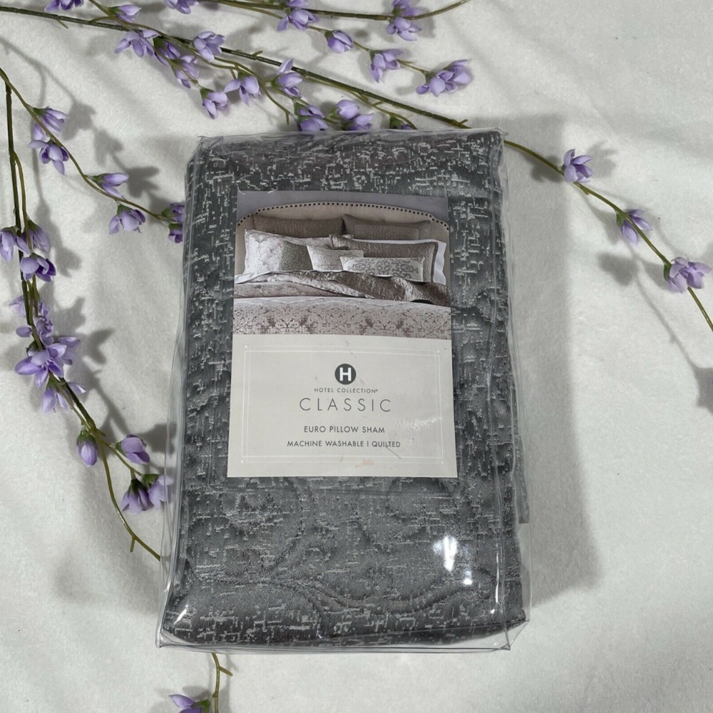 NWT [ 1 Euro ] Quilted‎ Sham for Hotel Collection Classic Embossed Jacquard